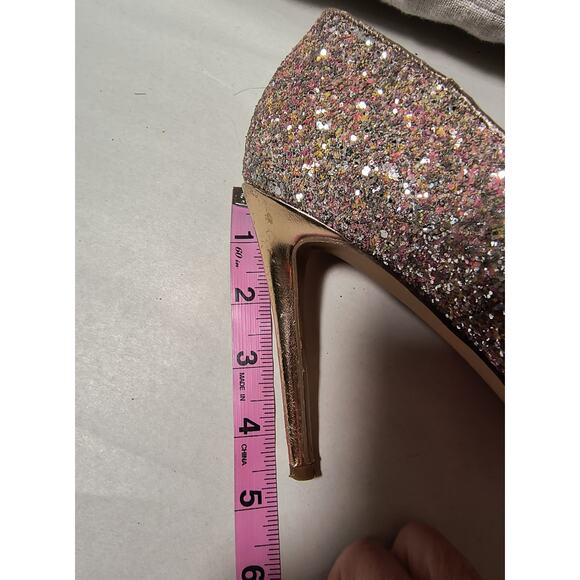 Steve Madden Glitter Pumps Women's size 9M Multicolor with Gold 4.5 Heel Shoes - Picture 5 of 13